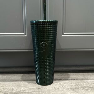 Dark green Starbucks cup